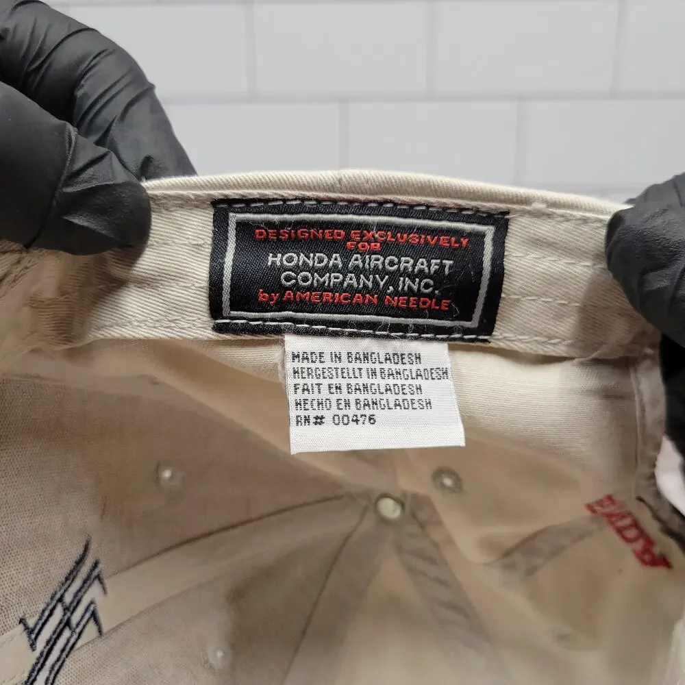 HondaJet Honda Aircraft Adjustable Hat Khaki Embroidered Strapback Cap